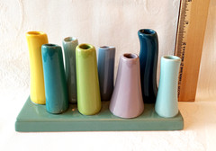 Chive Pooley Multi Color Modern Ceramic 8-Tube Bud Vase Holder Plant Propagating