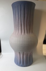 Claude Terracotta Vase Anthropologie bulbous silhouette Blue Pink White 15.5”