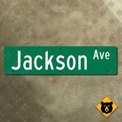 Jackson Avenue highway road street sign Escalon California 24×6