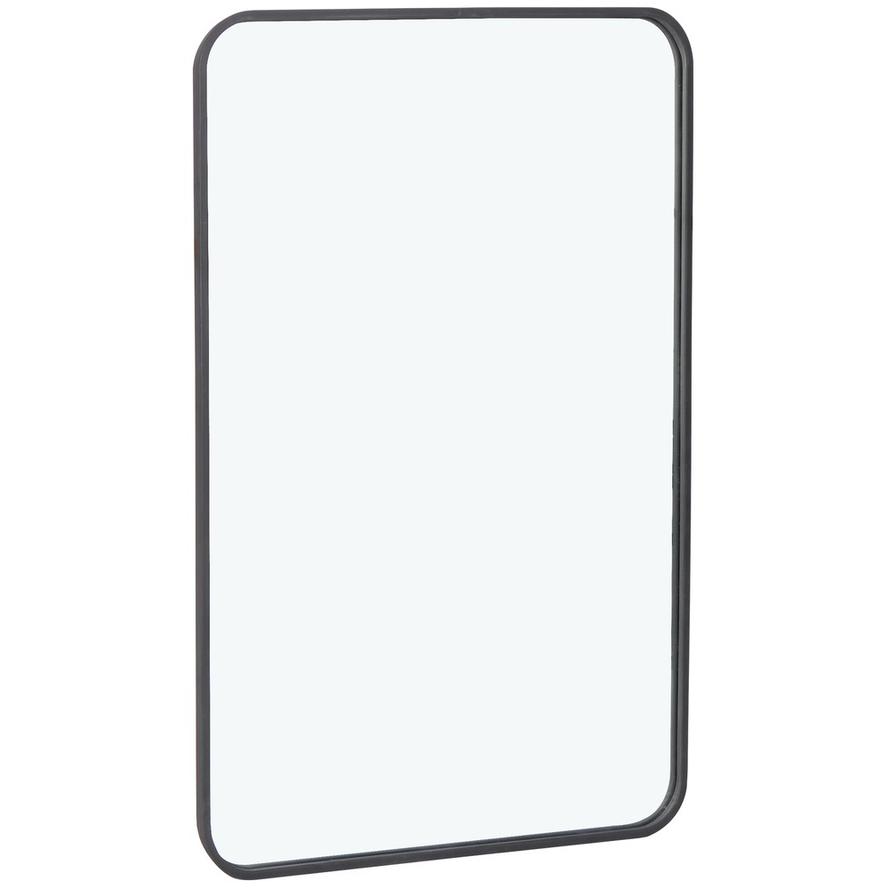 Rectangular Wall Mirror for Entryways Washrooms Living Rooms Black 24 x 36