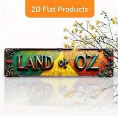 New 16 x 4 LAND OF OZ Metal Sign WIZARD OF OZ Yellow Brick Road TIN Wall Hanging