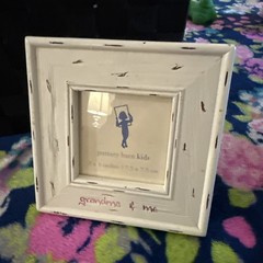 Pottery Barn grandma & me Picture Frame Small Fits 3×3 Picture Pink Writing