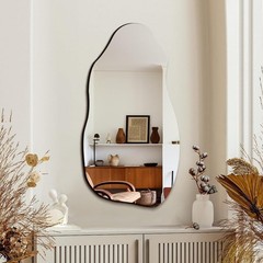 Asymmetrical Wall Mirror Unique Design Bathroom Living Room Decorative Use