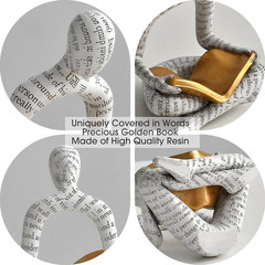 White Decor Reading Statue – Modern Abstract Thinker Sculptures – Resin Decorati