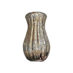 Silver Mercury Glass Decorative Flower Vase Irregular Abstract Glossy Finish