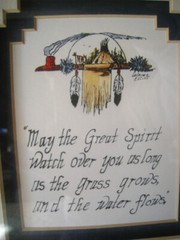Laverne Elliott N.A. Peace Pipe Matted Watercolor Calligraphy 3DSigned Art 8×12″