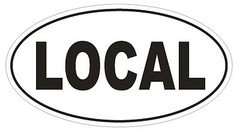 LOCAL Oval Bumper Sticker or Helmet Sticker D1971 Euro Oval