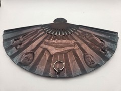 Vtg Home Decor Metal Korea Fan Wall-Hanger 10 1/2″L x 6 1/4″H