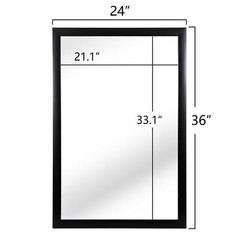 24″ x 36″ Bathroom Rectangular Wall Mounted Mirror PS Frame Vanity Makeup Mirror