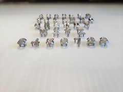Metal Letters 1/2 inch long Straight Font with Spikes price per letter*