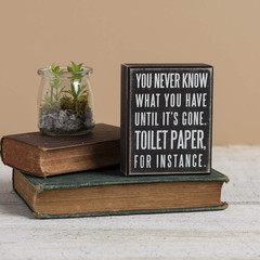 Wooden Box Sign – Funny Bathroom Sayings, Wall Art/Home Decor, Farmhouse Styl…