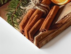 Rustic Cinnamon & Orange Christmas Canvas Warm Holiday Still Life Art Wall Art