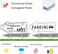 Blank-Arrow-Signs Bulk with Stakes 3 Pack 17 X 6 Inches Wedding Directional Yard