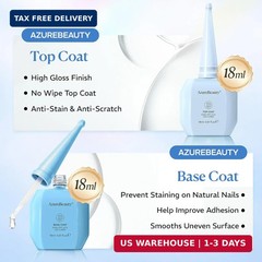 18ml Gel Base and Top Coat Set – No Wipe High Gloss Soak Off UV/LED Nail Polish,