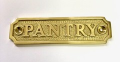 PANTRY door sign choose bronze, nickel or brass finish with screws 12.5 x 3.5cm