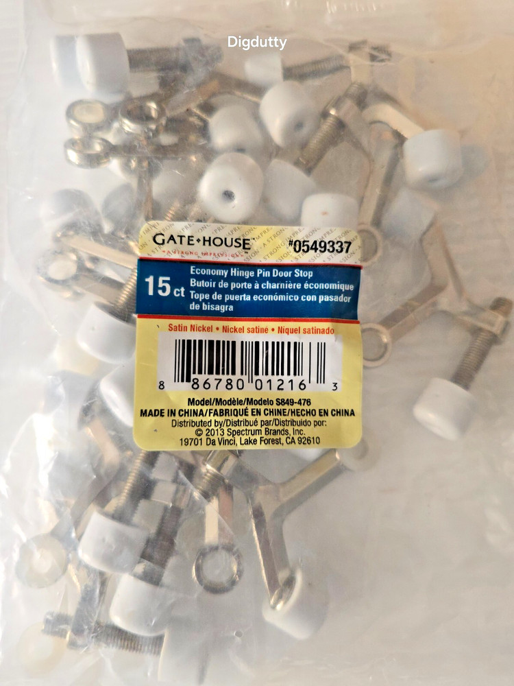 15pc Gatehouse Hinge Pin Door Stops Stopper- Satin Nickel – 0549337 – NEW