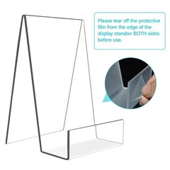 5PCS Clear Acrylic Book Stand with Ledge,Pictures Albums Comic CD Display Stand