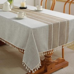 Outdoor Table Cloth Rectangle Table, Waterproof Tablecloth Cotton Linen Wrinkle