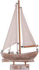 Wood Boat Nautical Themed Home Decorating Toy Figure Decorative Ornament