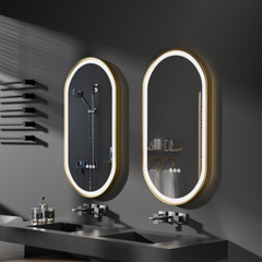 Extra Large Oval Bathroom Mirror LED 3 Color Lights Dimmable Smart Vanity Mirror