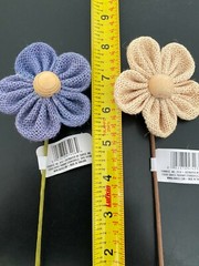 Chose from 2 styles of Burlap Daisy Pick 3″x8″ Flower Craft pick