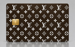 Brown White Luxury Designer Monogram Debit Card Credit Card Skin Vinyl Sticker