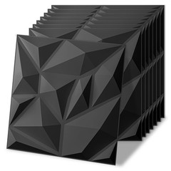 Art3d 20 Pack Decorative 3D Wall Panels for Interior 11.8″x11.8″, Frost Black