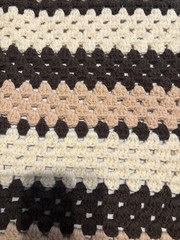 Handmade crochet » Granny Square Beige, Brown, Ivory Open Weave 80″L x 48″ W