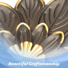 G128 9 IN Black and Gold Metal Daisy-Style Flower Wall Art