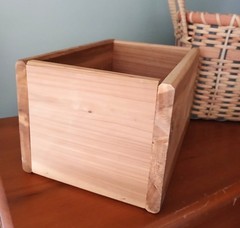 Solid Wood Rectangular Cedar Box Storage Florals Centerpiece 8.5 x 5.75 in. W