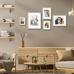 3 Pack 6×8 Grey Wood Picture Frame for 4×6 Photo Wall Tabletop Desktop Display