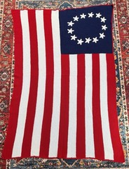 Betsy Ross American Flag Crocheted Sofa Throw Blanket 13 Stars Red White Blue