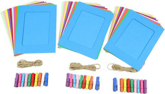 DIY Paper Photo Frame Multi- Colors Wall Deco Hanging Picture Frames with Clips