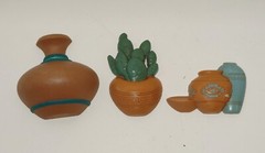 Vintage Burwood Southwestern Wall Decor Plaques Set 3 Cactus Plastic Made USA