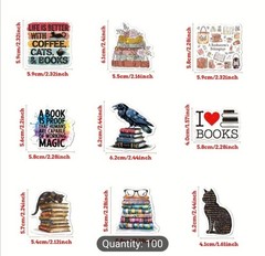 20 PCS Reading Literature Books Novel Lover Stickers Set 2 BRAND NEW