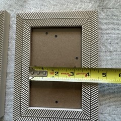 LOT OF 2 4 X 6” Opal House Wooden Herringbone Gold & Cream Frames EUC