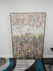 Framed Abstract Art Print Poster, Multicolor Drip Design, Modern Vertical