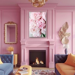 Pink Peonies Bouquet Shabby Chic Flower 40x60cm Metal Print Ready to Hang