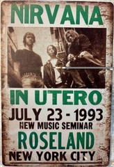 TIN SIGN 8×12 Nirvana Kurt Cobain Grunge Band Concert Musical Group Singers DD14