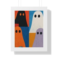 Modern Colorblock Ghosts Poster Framed