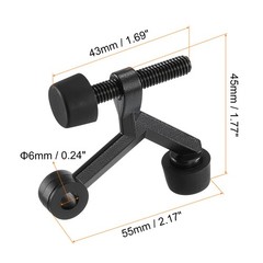 3Pcs Door Stoppers 2-1/6″ x 1-7/9″ Zinc Alloy Hinge Pin Door Stop Black