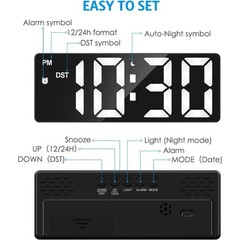 Digital Alarm Clock, Version] LED Clock for Bedroom, Electronic Desktop Clock