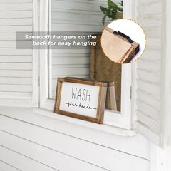 Rustic Bathroom Sign Set – Wash Brush Comb