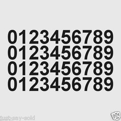 0-9 Numbers – Set of 40 Vinyl Sticker Decals 3/4″ Tall – Select Color