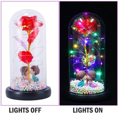 LED Rose Light Glass Gifts for Wife Women Her Valentine Girlfriend Birthday Gift
