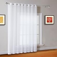 1 Extra-Wide Light Beige Sheer Patio Curtain Panel 102 x 84 Inch Long with