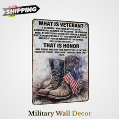 Military Decor Army Patriotic Metal Sign Wall Decor What Is a Veteran Metal Tin