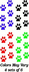 PAW PRINTS Decals (Set of 6) decals cat dog Buy 1 get 3 free (FREE SHIPPING)