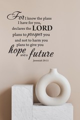 Jeremiah 29:11 Quotes Sayings Words Art Decor Lettering Vinyl Wall Bible Verse