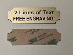 3 pack – Custom Engraved 1×3 Brushed Gold Plate Plaque Sign w/ Adhesive Back